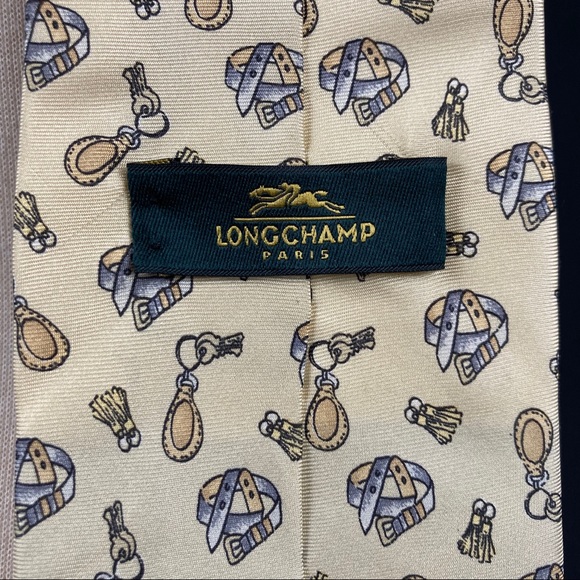 Longchamp men’s key and belt printed silk tie - Picture 8 of 9